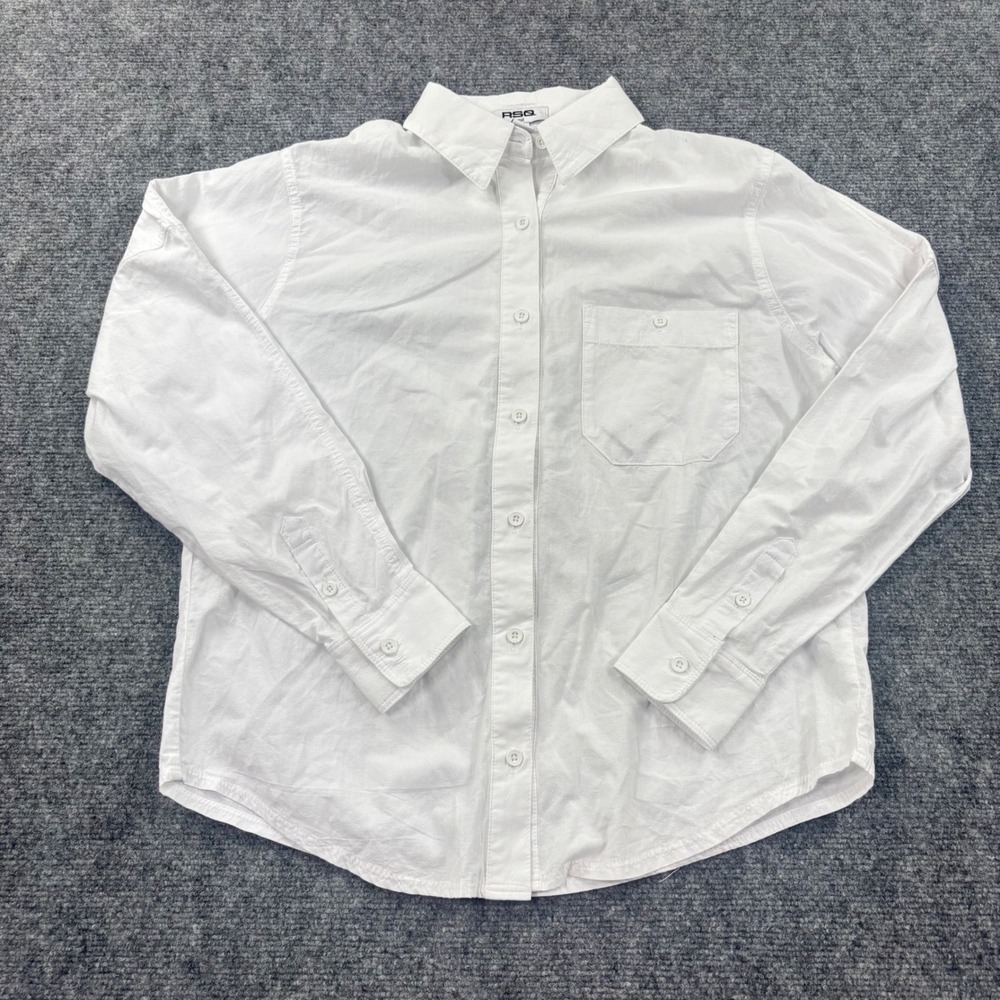 RSQ Button Down Shirt XS White 100% Cotton Long Sleeve NWT Men's